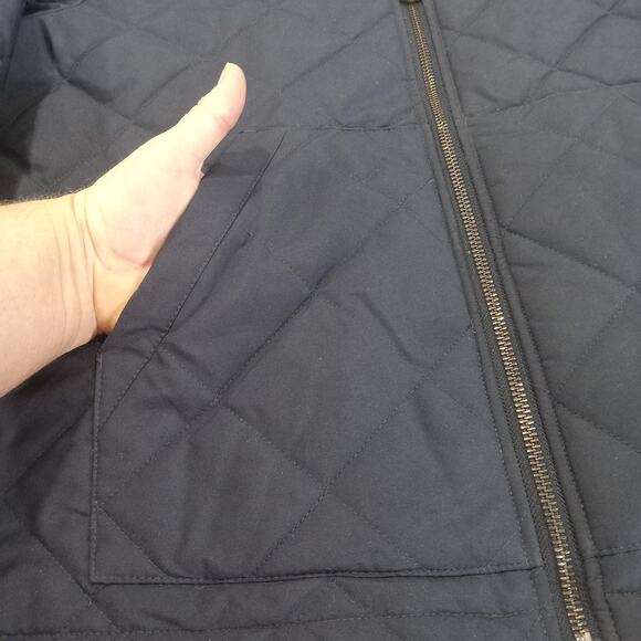 Levi's Jacket Mens LG Diamond Quilted Lightweight Navy Barn Trucker Work Jacket - Picture 4 of 14